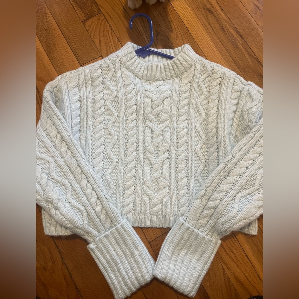 Baby Blue Cropped Sweater